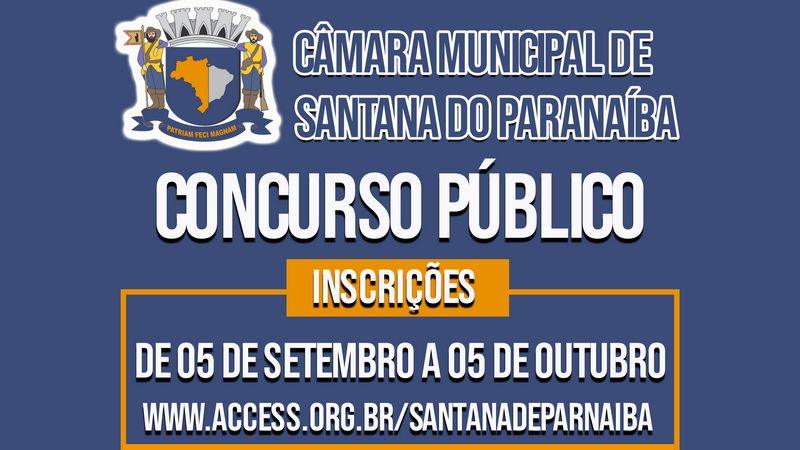 Concurso público da Câmara de Santana de Parnaíba tem inscrições iniciadas em 5 de setembro
